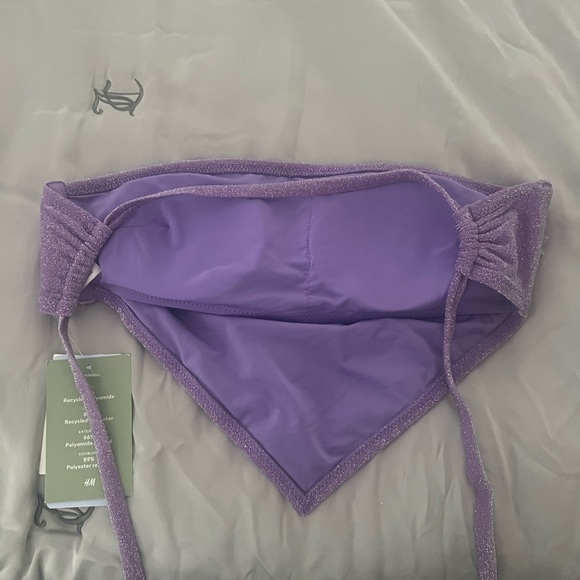 Purple sparkly bandeau top NWT - Picture 3 of 3